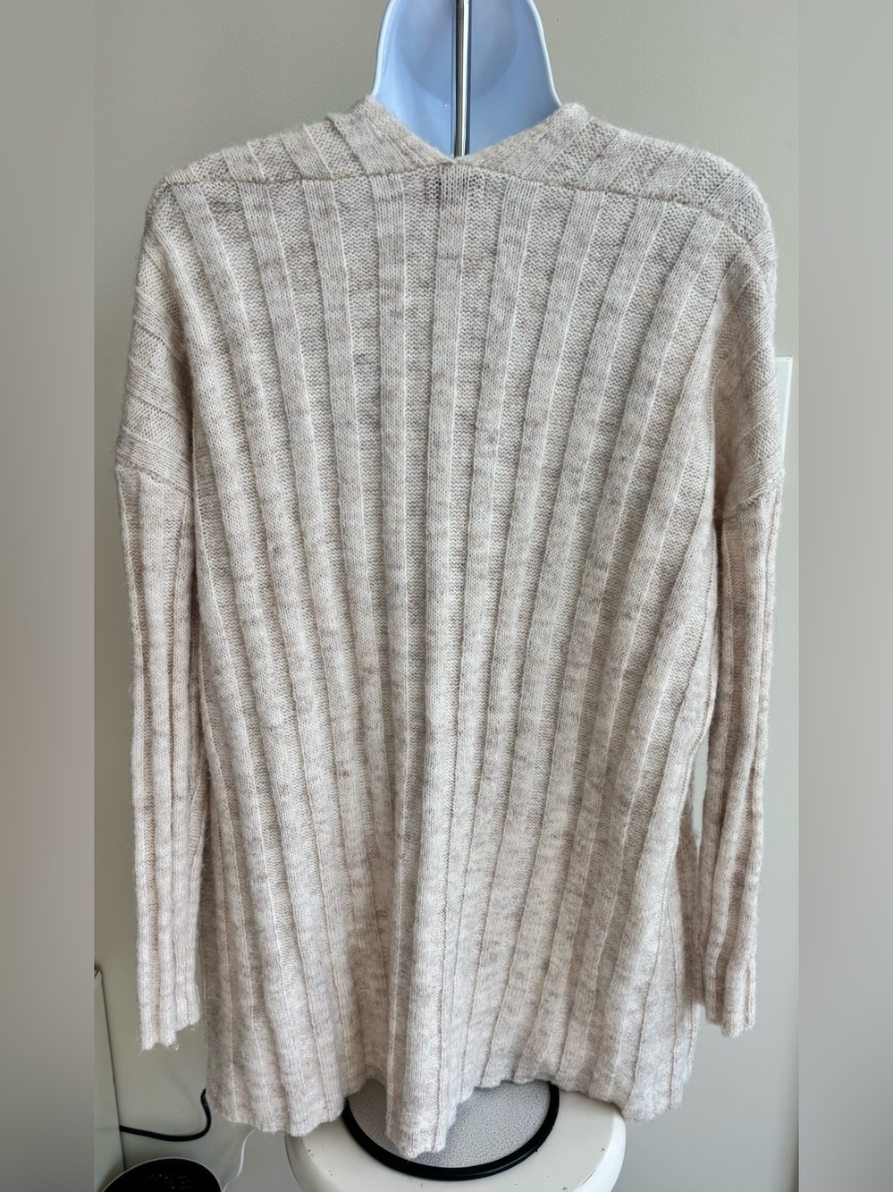 Francesca's Collections Cream Ribbed Open-Front Cardigan - Picture 2 of 4